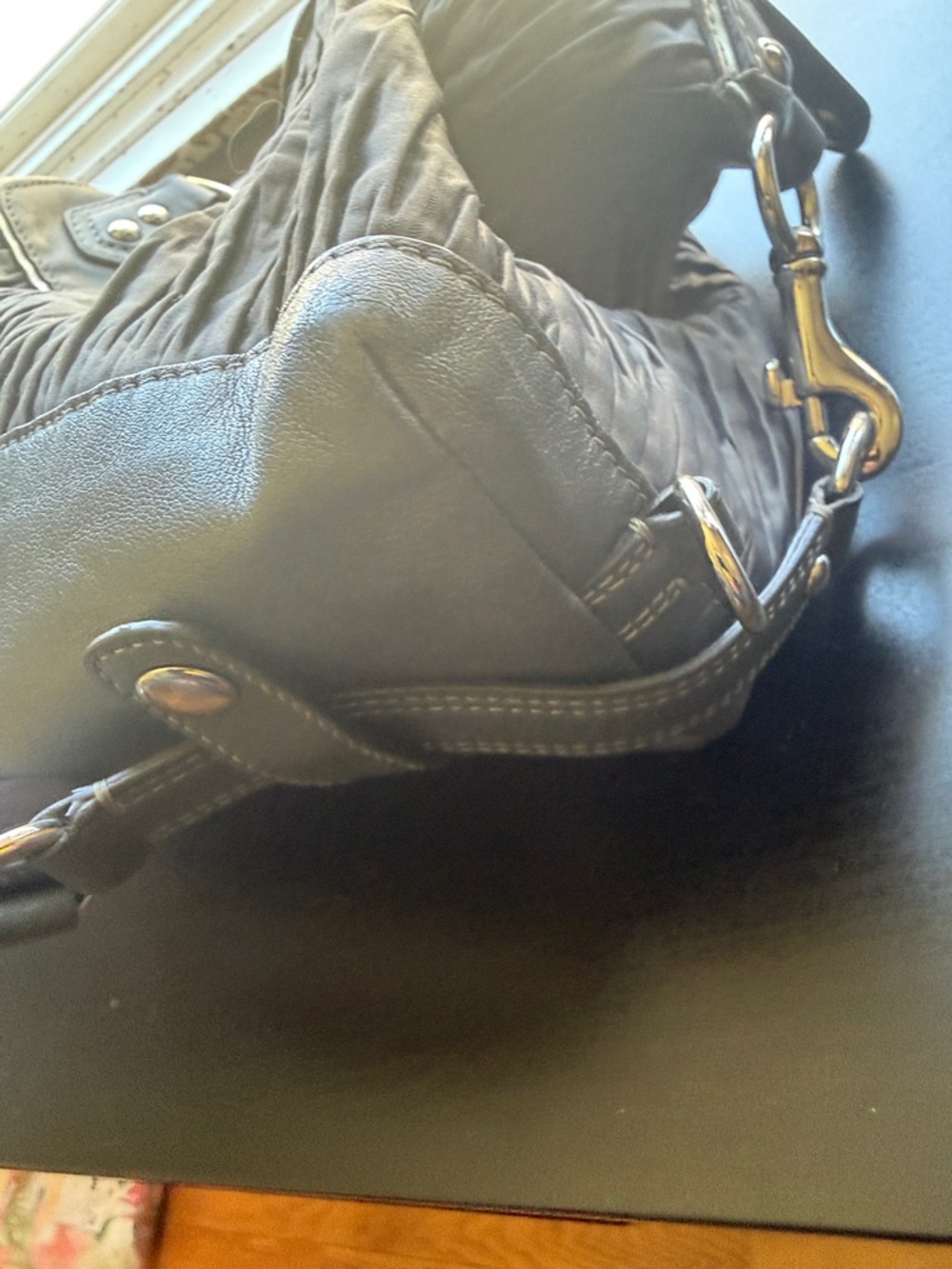 Coach Gray Pleated Leather Crossbody Satchel - Coach - Picture 15 of 17
